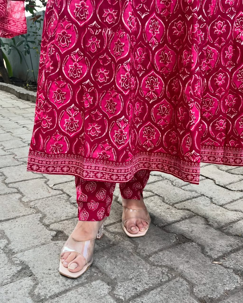 Pure fine Cotton fabric Anarkali Kurti with Pant