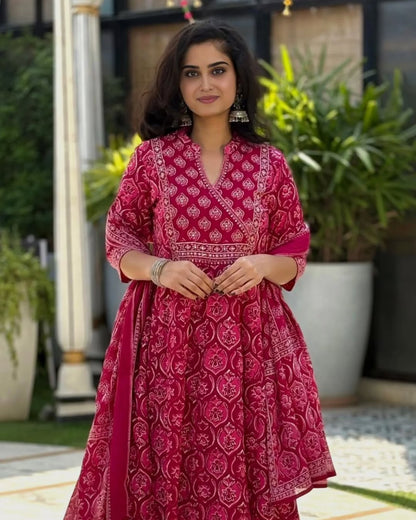 Pure fine Cotton fabric Anarkali Kurti with Pant