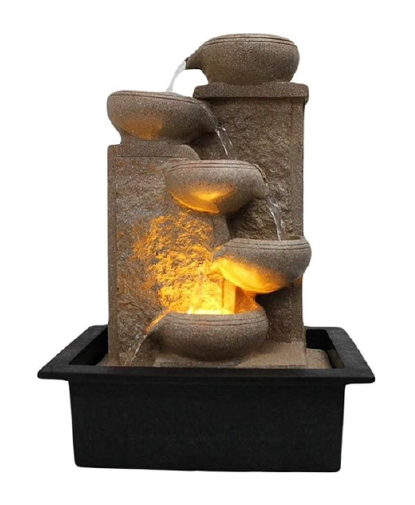 4-Tier Stone-Look Indoor Fountain Medium