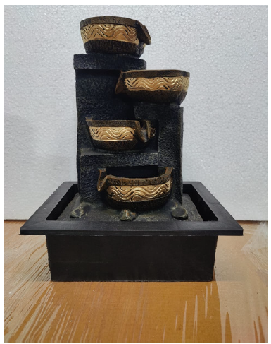 Black & Gold 4 Tiered Bowl Water Fountain Medium