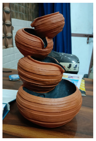 4 Tiered Bowl Fountain (Brown) Medium