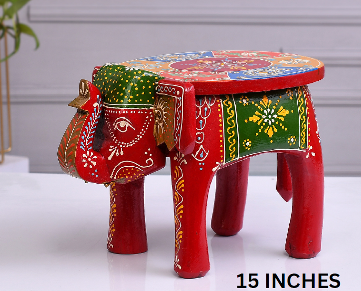 WOODEN ELEPHANT STOOL