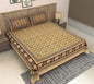 Royal Sanganer Bedsheet – Double Bed (Yellow white Brown)