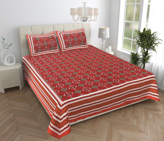 Royal Sanganer Bedsheet – Double Bed (Red White Black)