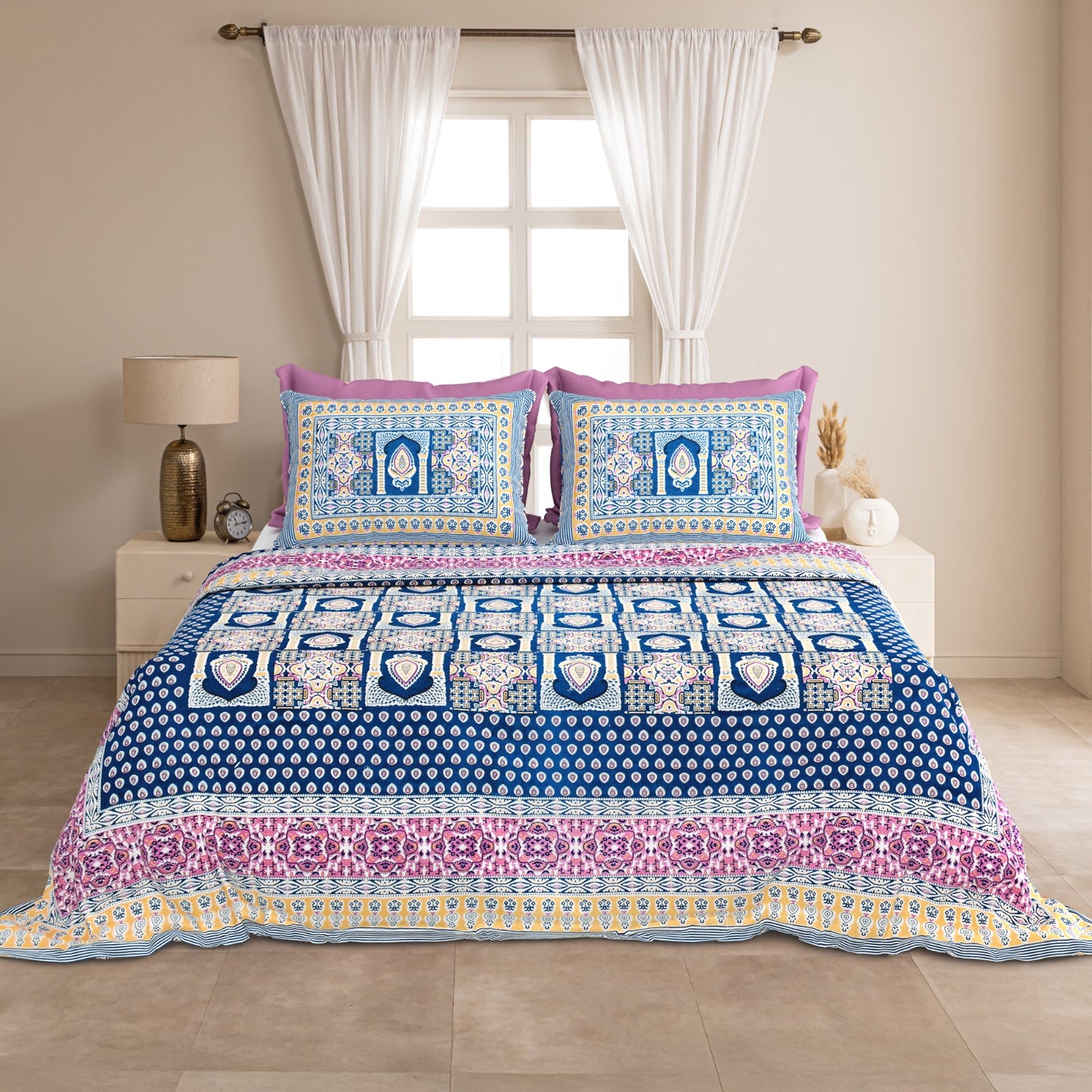 KING Size Bedsheet with 2 Pillow (SST46)