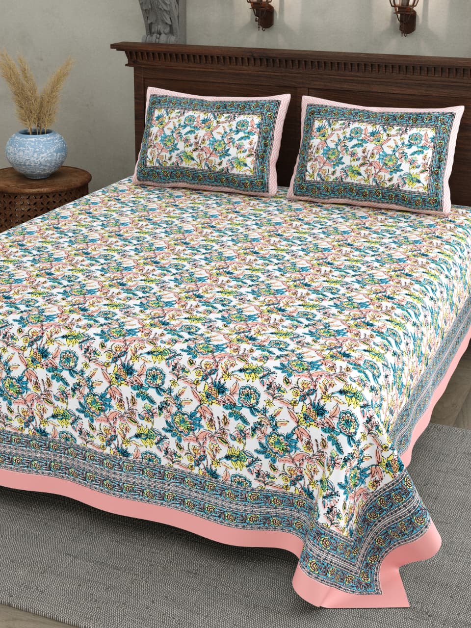 Double Bedsheet with 2 Pillow(SST85)