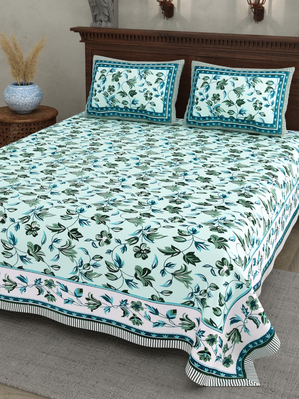 Double Bedsheet with 2 Pillow(SST87)
