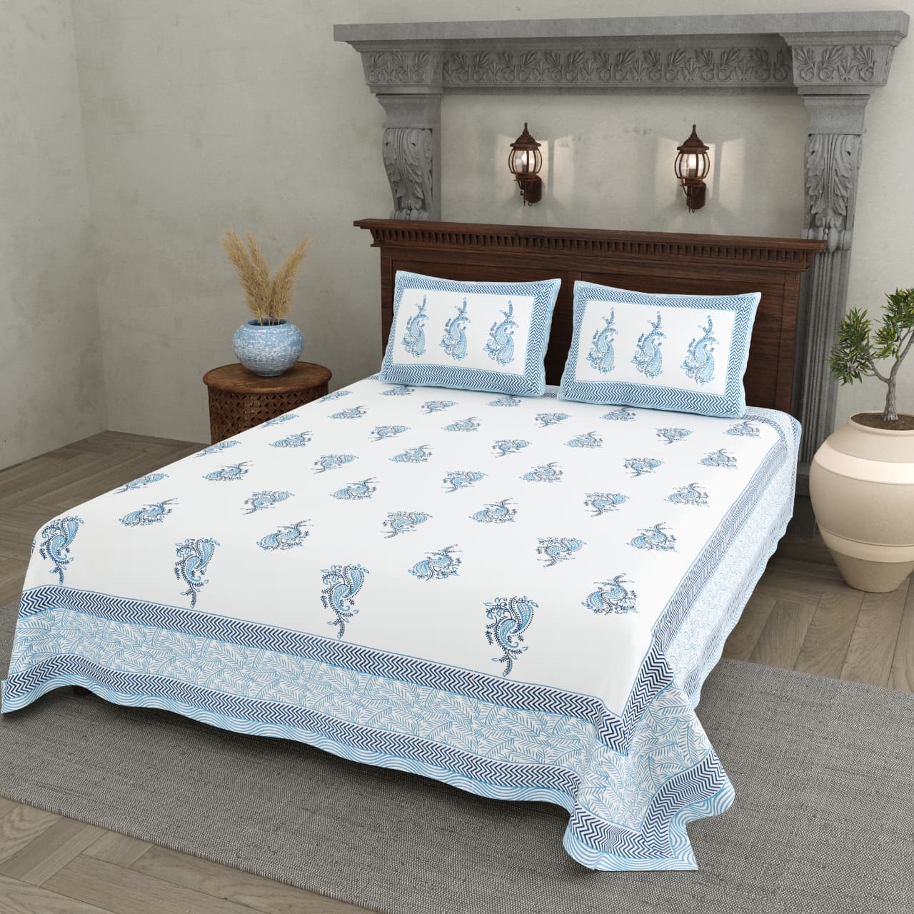 Double Bedsheet with 2 Pillow(SST94)