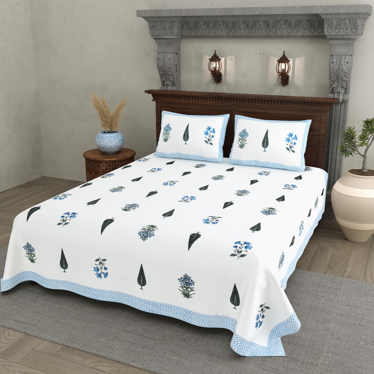 Double Bedsheet with 2 Pillow(SST102)