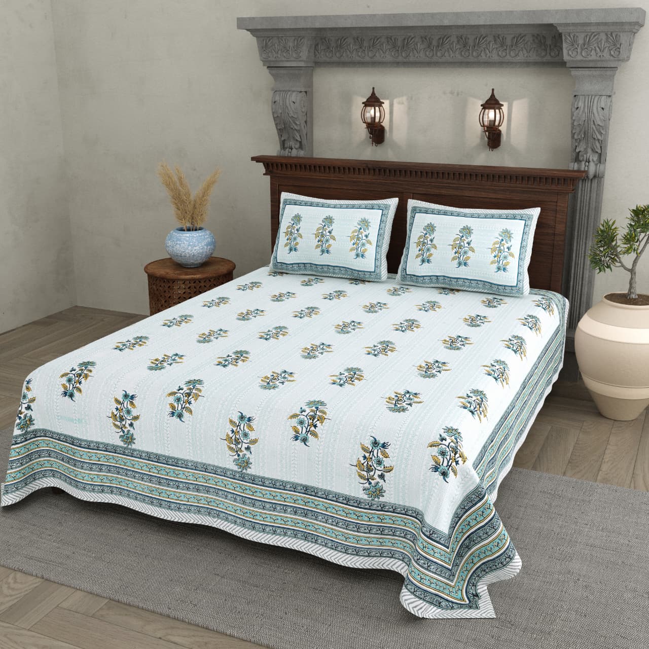 Double Bedsheet with 2 Pillow(SST106)
