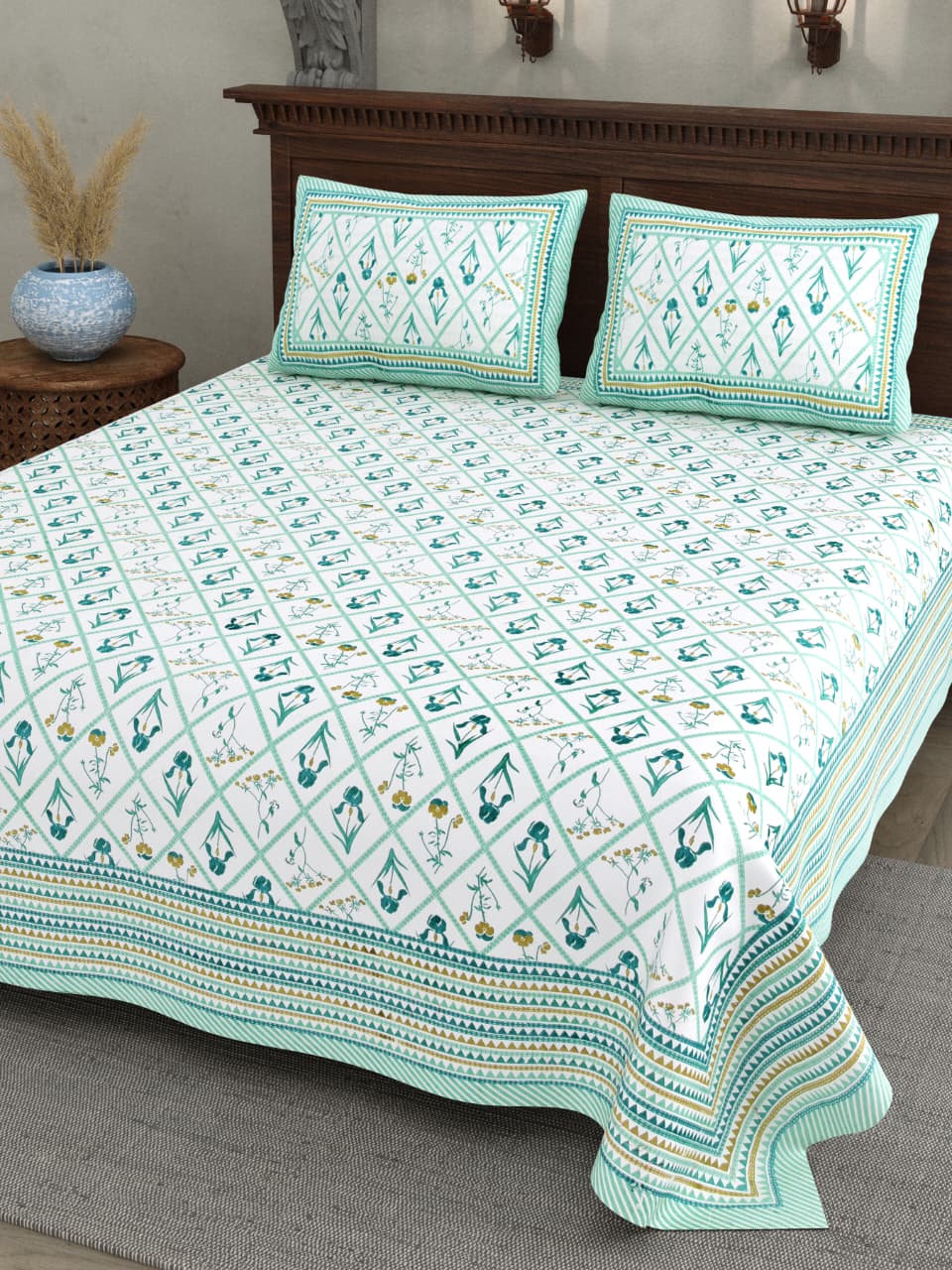 Double Bedsheet with 2 Pillow(SST110)