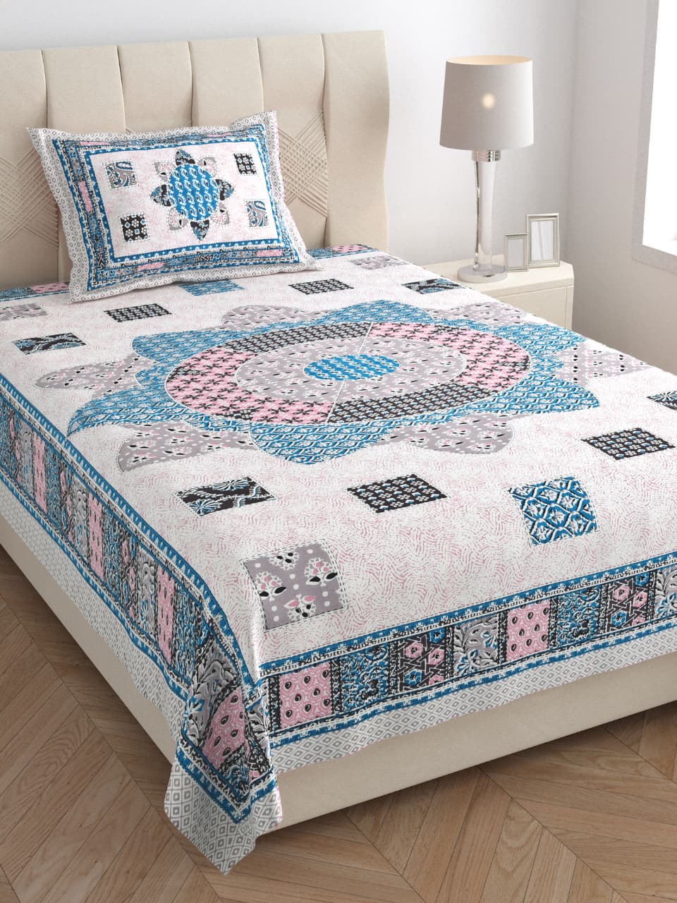 Single Bedsheet with One Pillow  (113)
