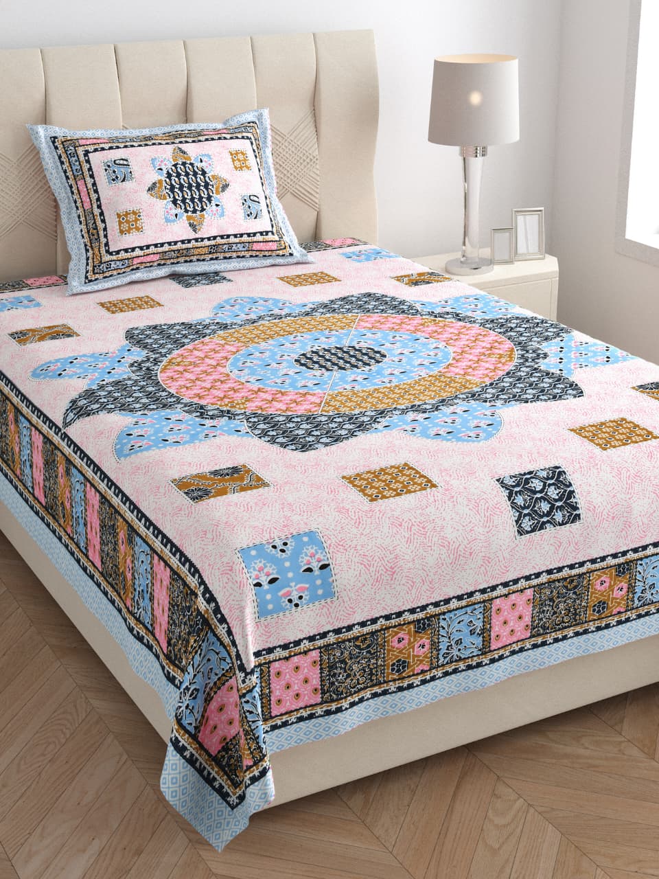 Single Bedsheet with One Pillow  (115)