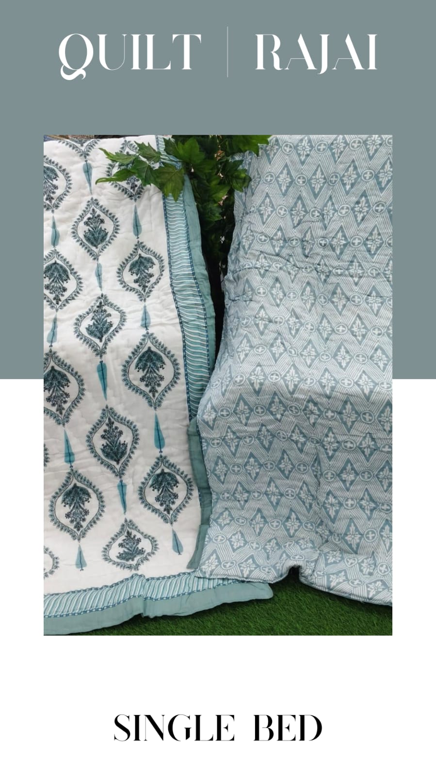 Elite Mulmul Printed Quilt RAJAI (SINGLE BED) (142)