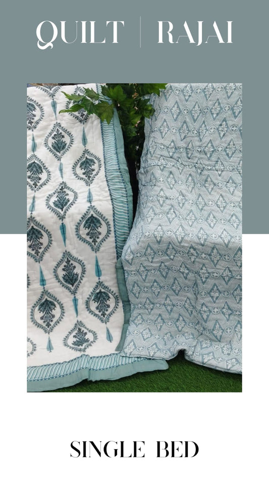 Elite Mulmul Printed Quilt RAJAI (SINGLE BED) (142)