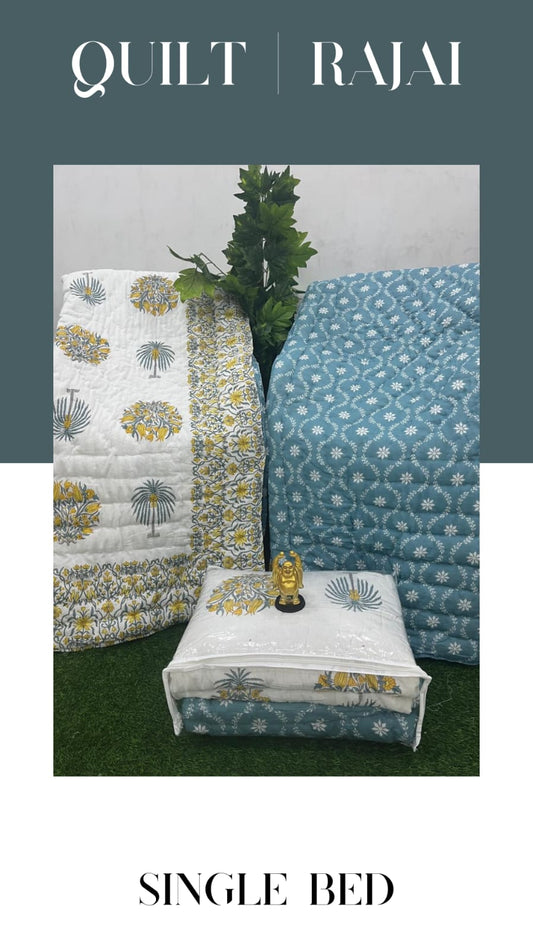 Elite Mulmul Printed Quilt RAJAI (SINGLE BED) (143)