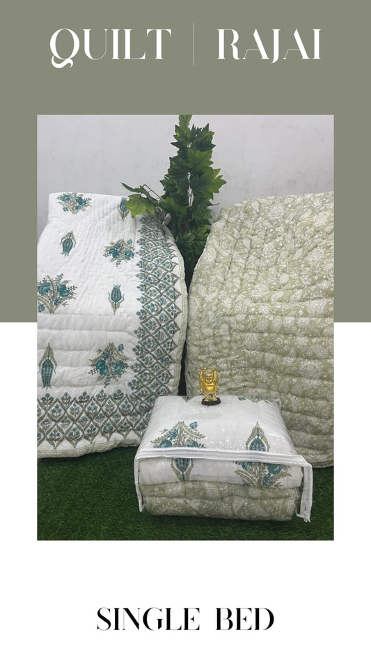 Elite Mulmul Printed Quilt RAJAI (SINGLE BED) (144)