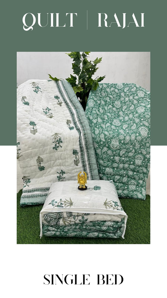 Elite Mulmul Printed Quilt RAJAI (SINGLE BED) (145)