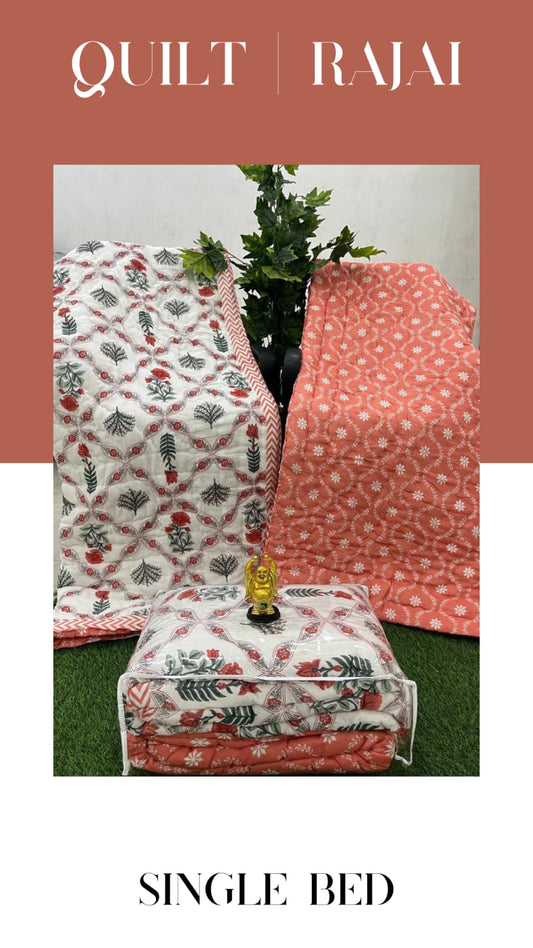 Elite Mulmul Printed Quilt RAJAI (SINGLE BED) (149)