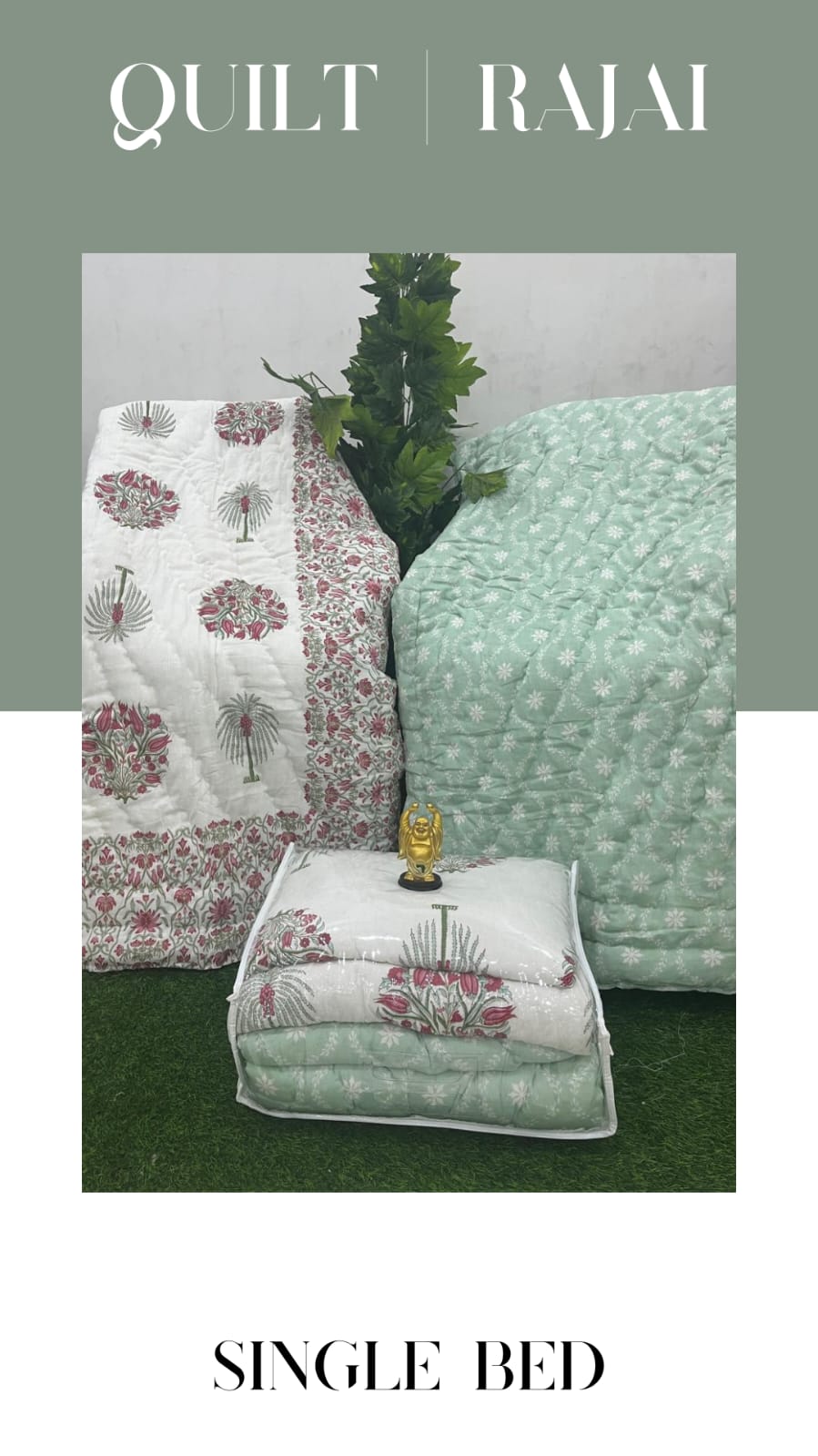 Elite Mulmul Printed Quilt RAJAI (SINGLE BED) (150)