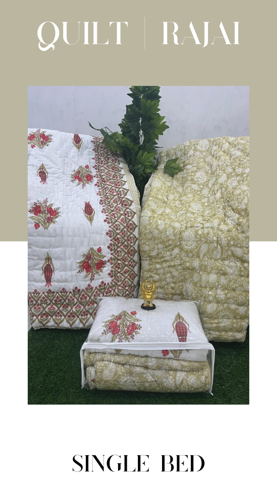 Elite Mulmul Printed Quilt RAJAI (SINGLE BED) (153)
