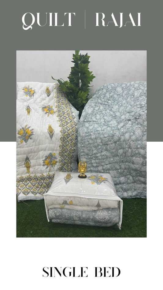 Elite Mulmul Printed Quilt RAJAI (SINGLE BED) (154)