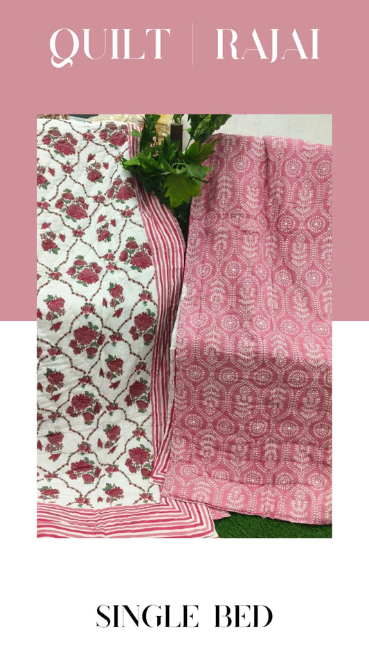 Elite Mulmul Printed Quilt RAJAI (SINGLE BED) (158)