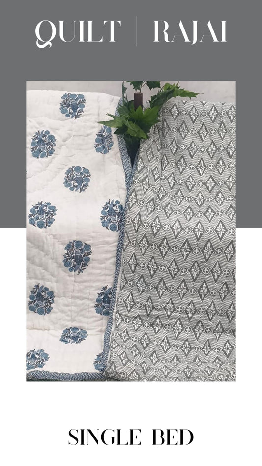 Elite Mulmul Printed Quilt RAJAI (SINGLE BED) (163)