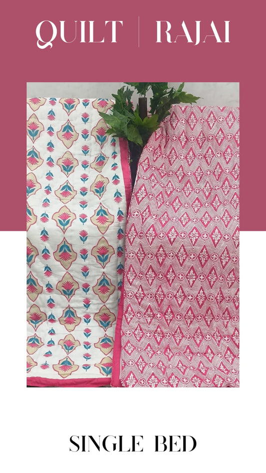 Elite Mulmul Printed Quilt RAJAI (SINGLE BED) (168)