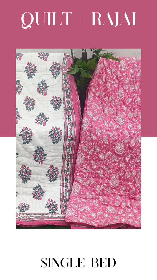 Elite Mulmul Printed Quilt RAJAI (SINGLE BED) (170)