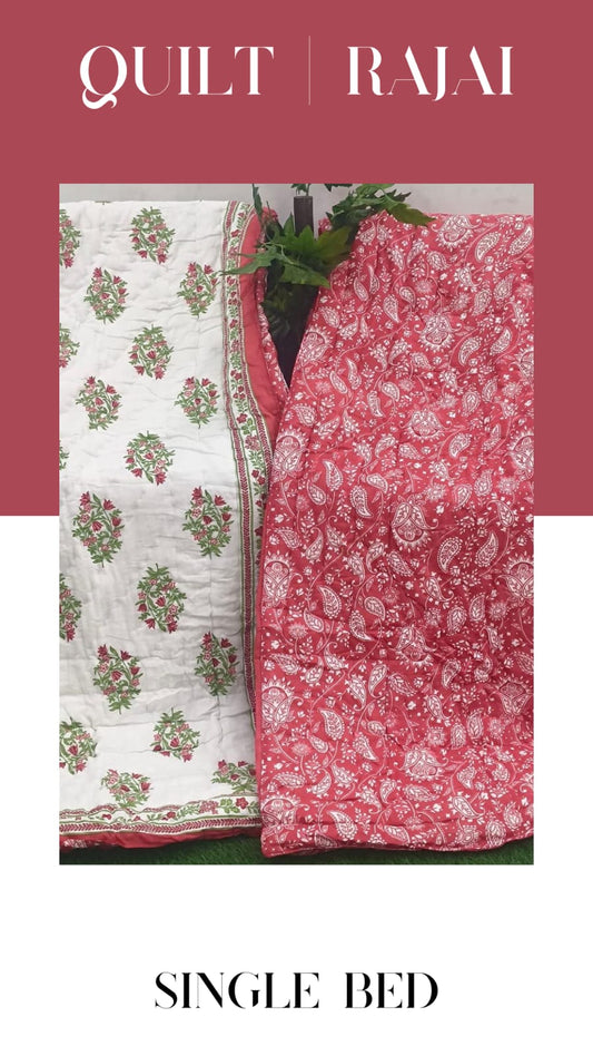 Elite Mulmul Printed Quilt RAJAI (SINGLE BED) (172)