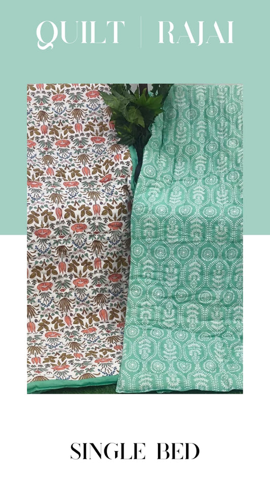 Elite Mulmul Printed Quilt RAJAI (SINGLE BED) (173)