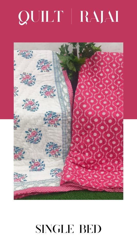 Elite Mulmul Printed Quilt RAJAI (SINGLE BED) (175)