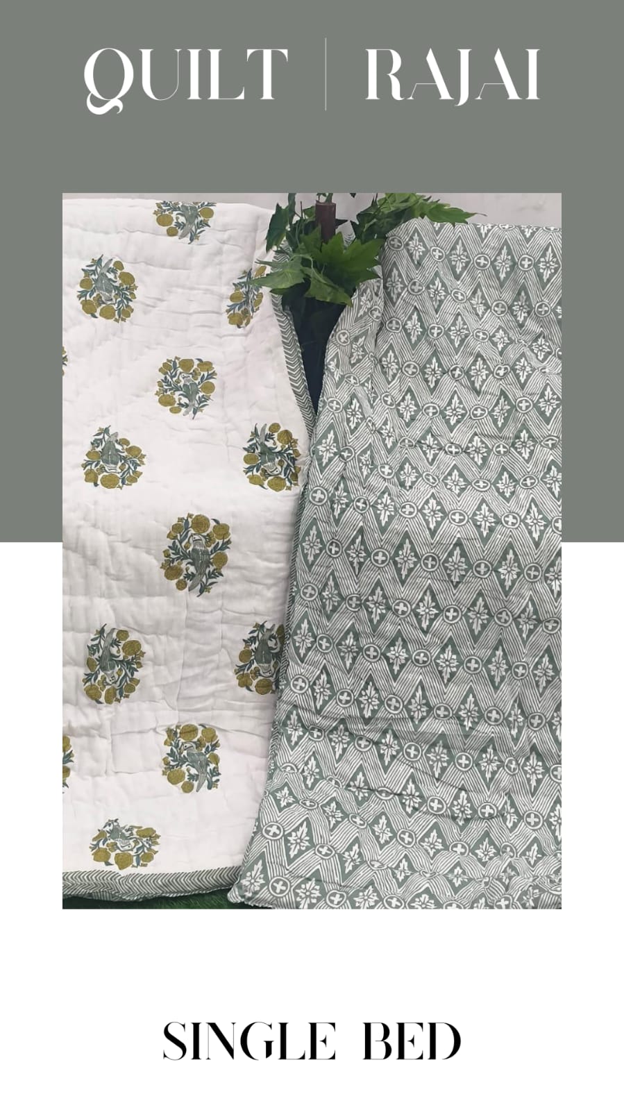 Elite Mulmul Printed Quilt RAJAI (SINGLE BED) (178)