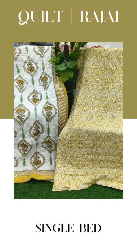 Elite Mulmul Printed Quilt RAJAI (SINGLE BED) (179)