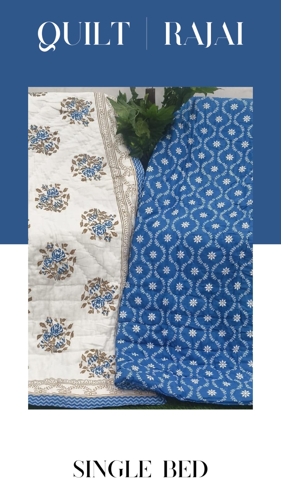 Elite Mulmul Printed Quilt RAJAI (SINGLE BED) (180)