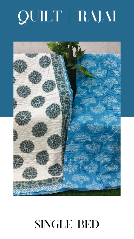 Elite Mulmul Printed Quilt RAJAI (SINGLE BED) (181)