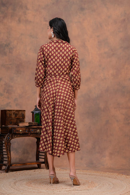 Pure Cotton Printed Jaipuri Kurtis-One-piece, With Umbrella Cut And Mens Shirts (Combo Offer)  (3)