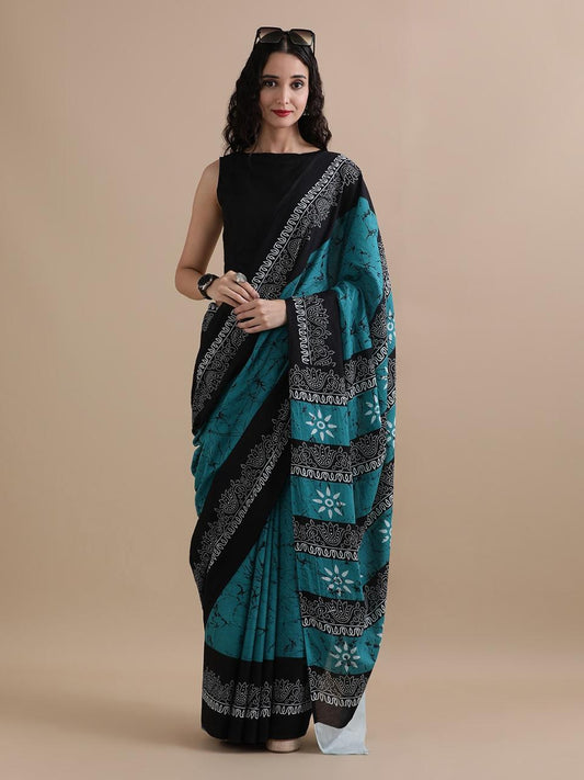 Pure Cotton Mul Mul  Printed Sarees With Blouse (13)