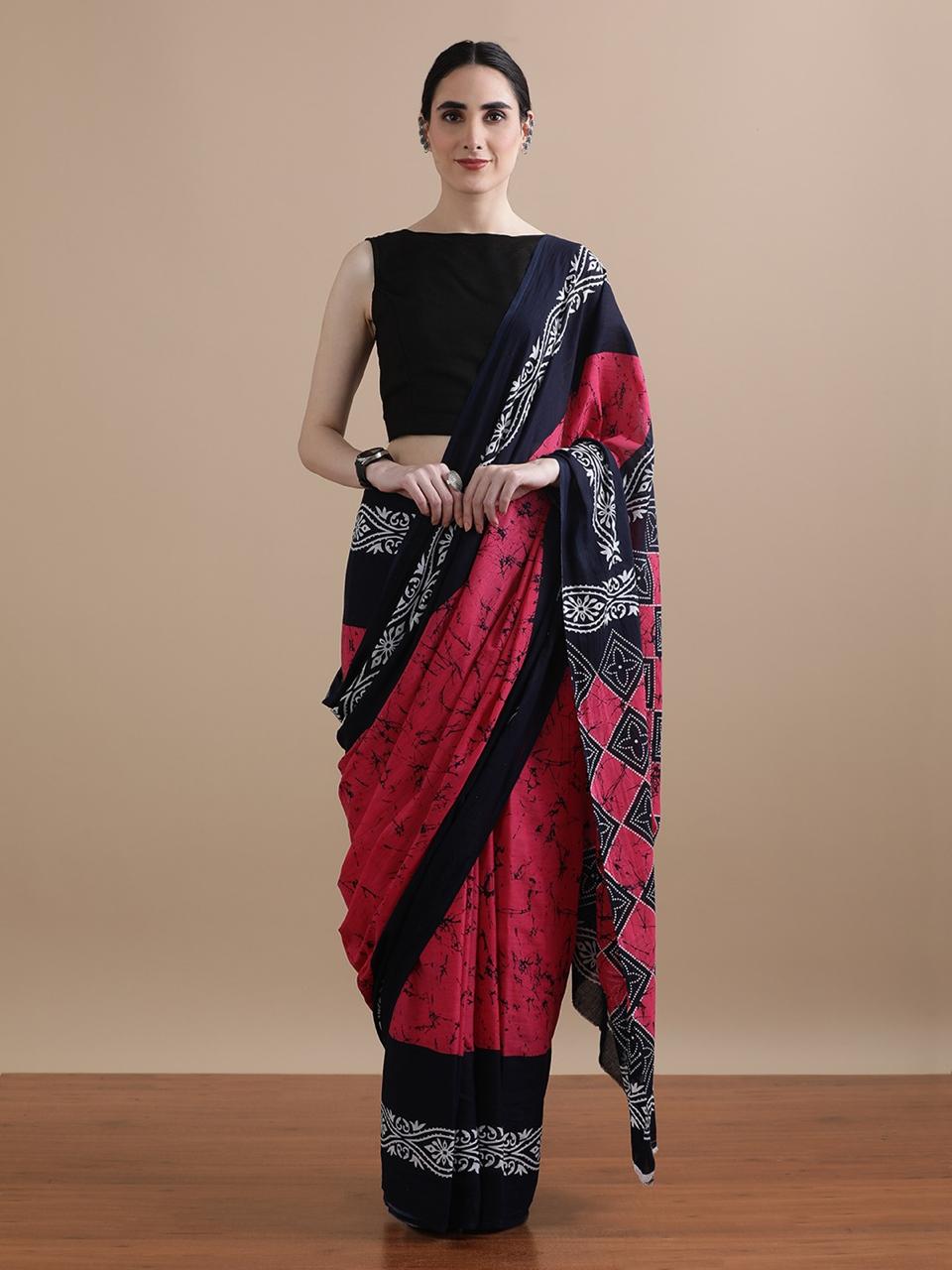 Pure Cotton Mul Mul  Printed Sarees With Blouse (17)
