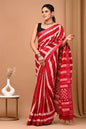 Pure  Hand block printed cotton linen saree with blouse (81)