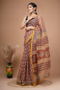 Pure Hand Block Printed Kota Doriya Sarees With Blouse (121)