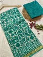 Pure Hand Block Printed Kota Doriya Sarees With Blouse (125)