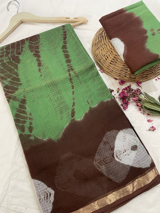 Pure Hand Block Printed Kota Doriya Sarees With Blouse (128)