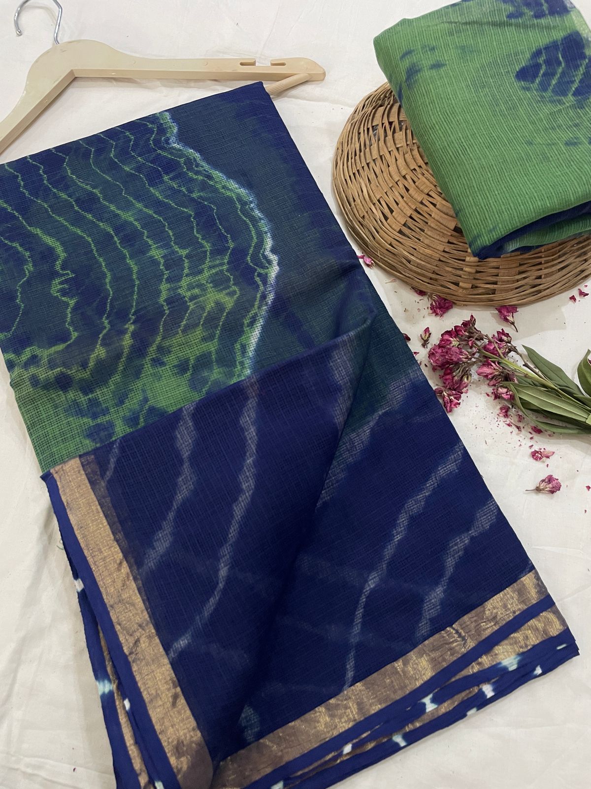 Pure Hand Block Printed Kota Doriya Sarees With Blouse (130)