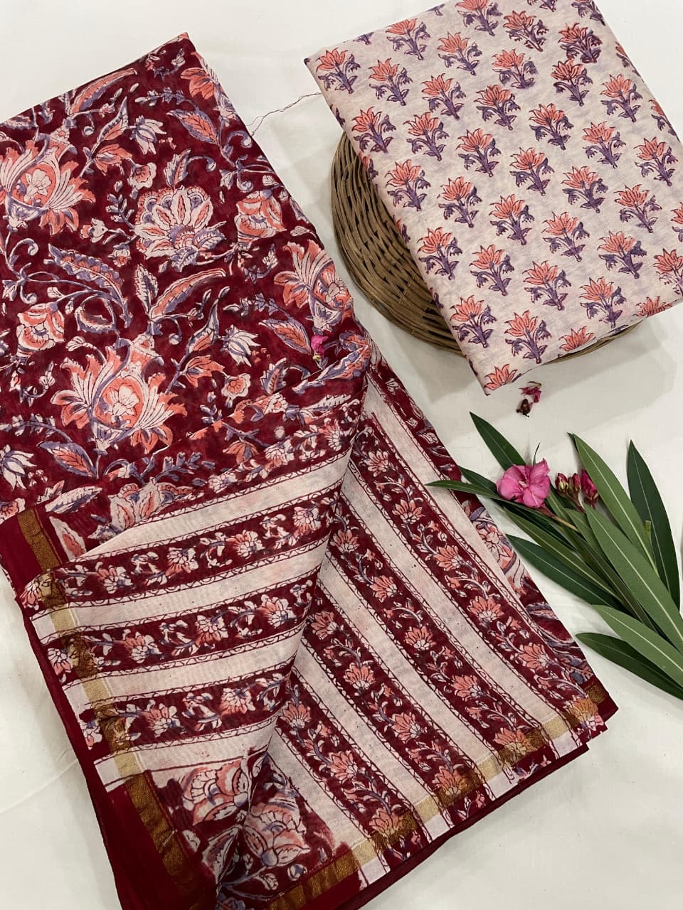 Chanderi Silk Sarees with Beautiful Hand Block Prints (152)