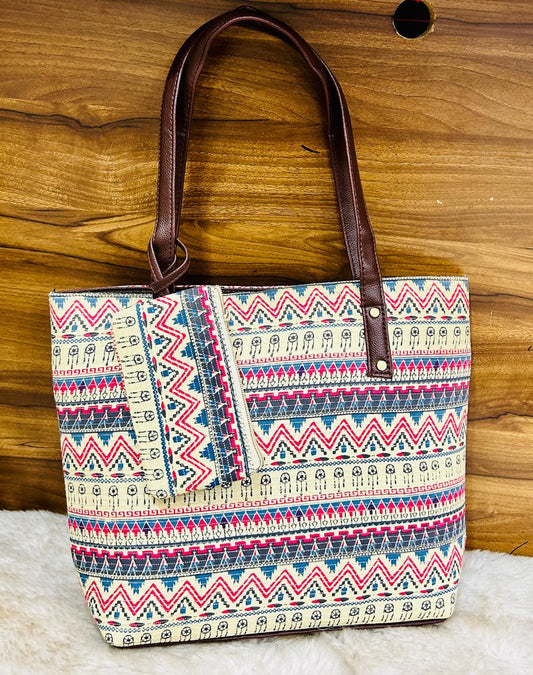 Ikkat Tote Hand Bag (5)