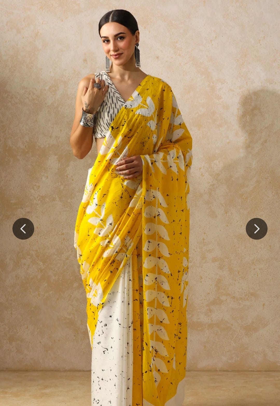 Bagru Block Print Cotton mulmul Sarees  (1)