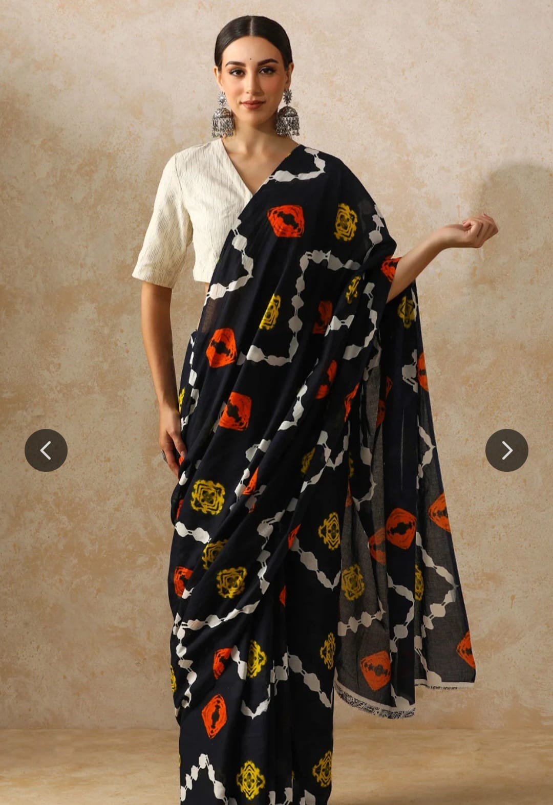 Bagru Block Print Cotton mulmul Sarees  (6)