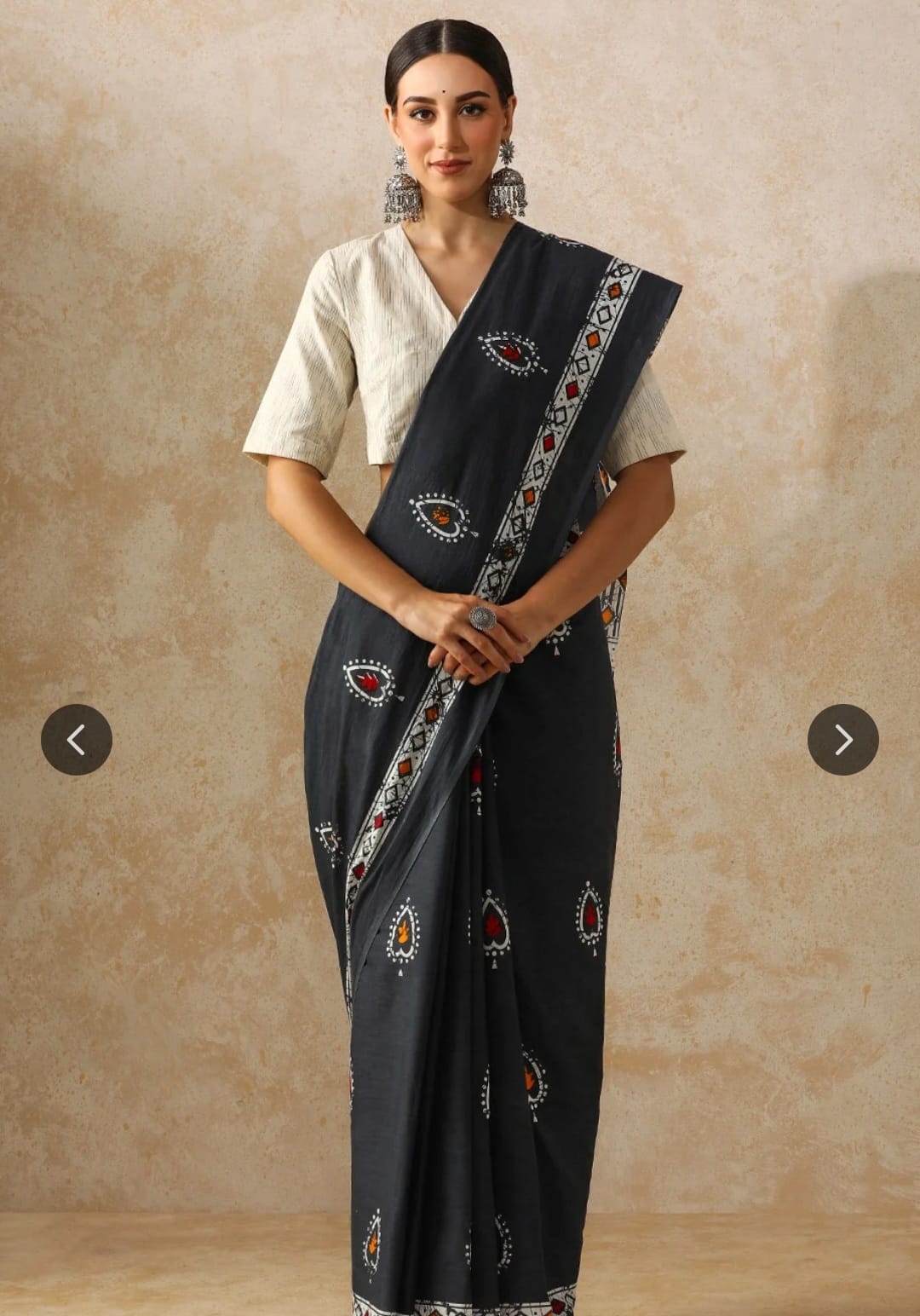 Bagru Block Print Cotton mulmul Sarees  (9)